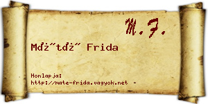 Máté Frida névjegykártya